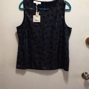 Talbots Navy Sleeveless Blouse